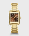 Anglée Watch Steel, Brown, Gold Colour