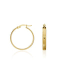 9ct Yellow Gold Round Greek Hoops