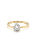 Hollie - Yellow Gold Pear Halo Earth Grown Diamond Ring