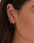 Silver Sparkle Huggie Hoop Earrings