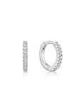 Silver Sparkle Huggie Hoop Earrings