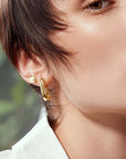 Gold Wide Paper Clip Earrings