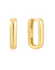 Gold Wide Paper Clip Earrings