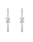 Silver Cross Hoops