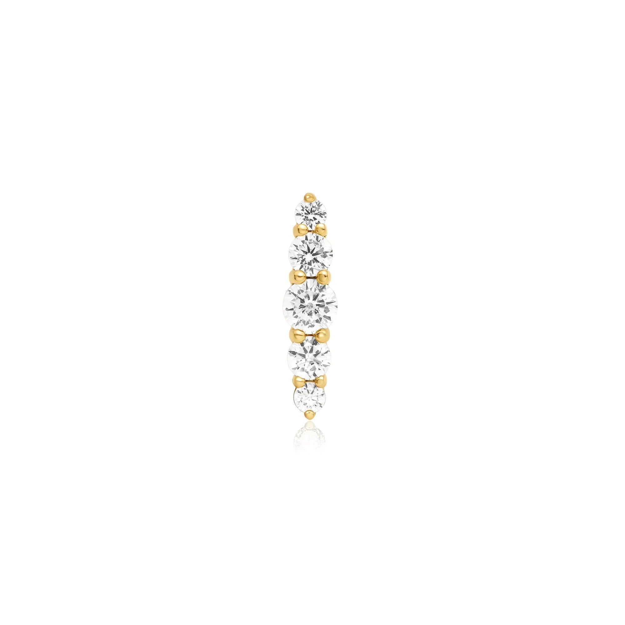 Gold Bar Barbell Single Earring