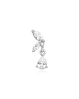 Silver Marquise Dangle Barbell Single Earring