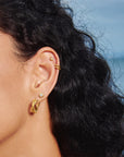Gold Entwined Dual Huggie Hoop Earrings