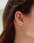 Gold Graduated Sparkle Huggie Hoop Earrings