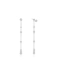 SILVER CASCADE STATION DROP STUD EARRINGS