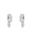 SILVER SMALL SPARKLING TIDE HUGGIE HOOP EARRINGS