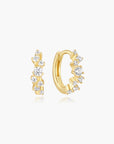 Gold Zig-Zag Pavé Huggie Hoop Earring