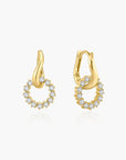Gold Pavé Interlocked Huggie Hoop Earrings