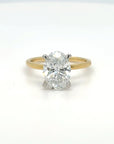 Lucy - 18ct Yellow Gold 2.64ct Oval Laboratory Grown Diamond Solitaire Ring with Hidden Halo