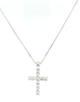 9ct White Gold Diamond Cross Pendant