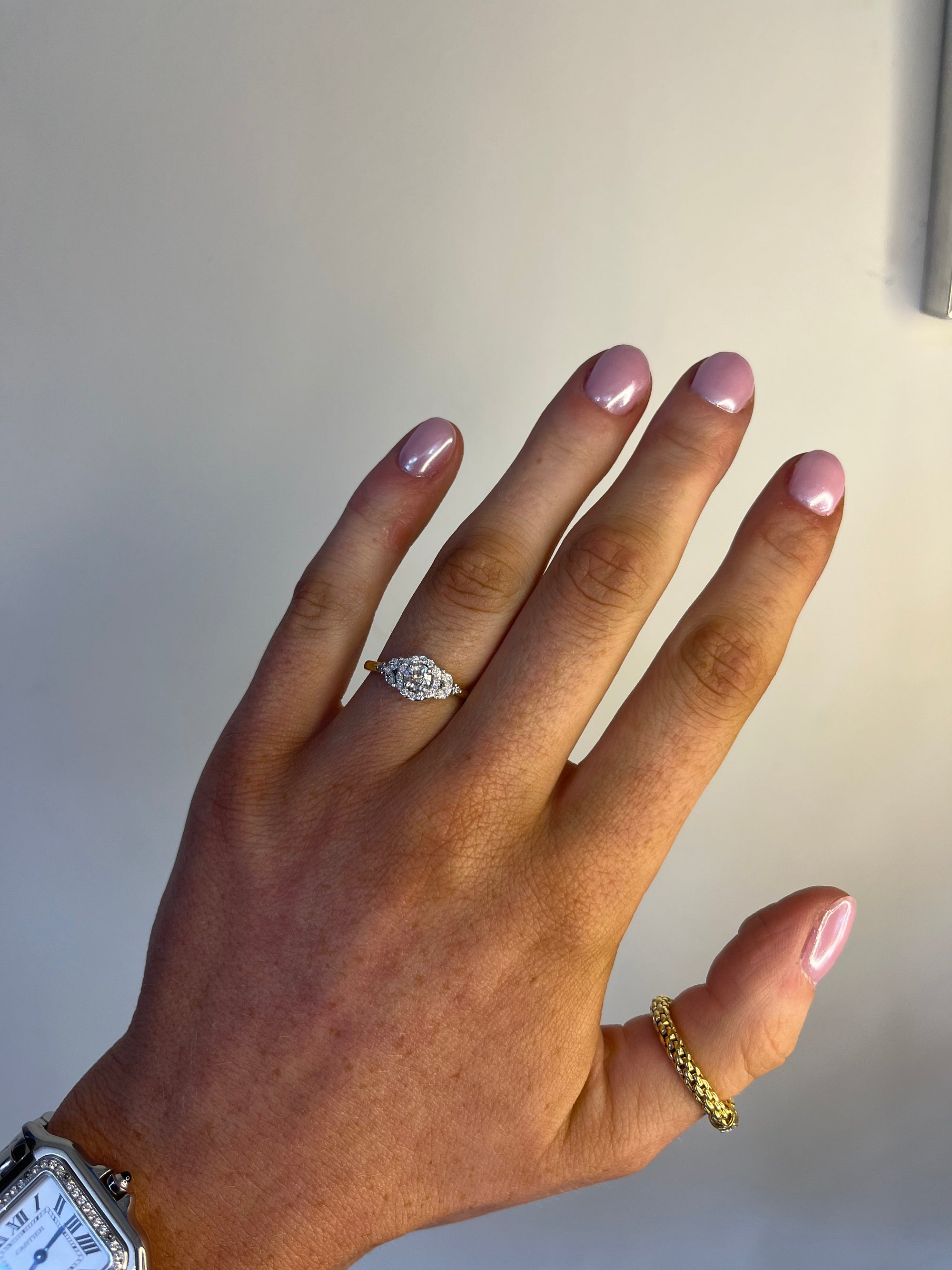 Chloe - 18ct Yellow Gold Round Brilliant Halo Earth Grown Diamond Ring