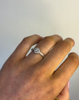 Bella - White Gold Round Brilliant Earth Grown Ring with Diamond Shoulders and Halo