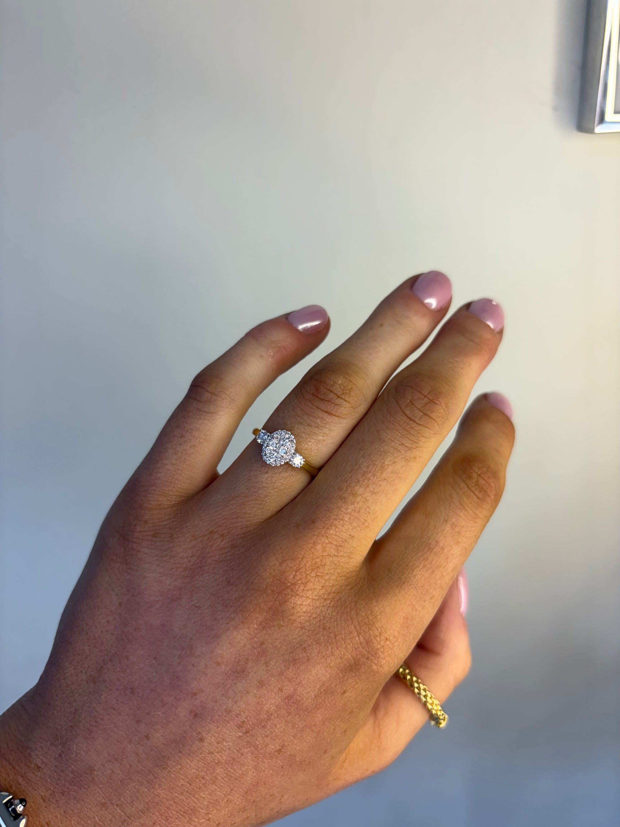 Rosie - 18ct Yellow Gold Oval Cluster Earth Grown Diamond Ring