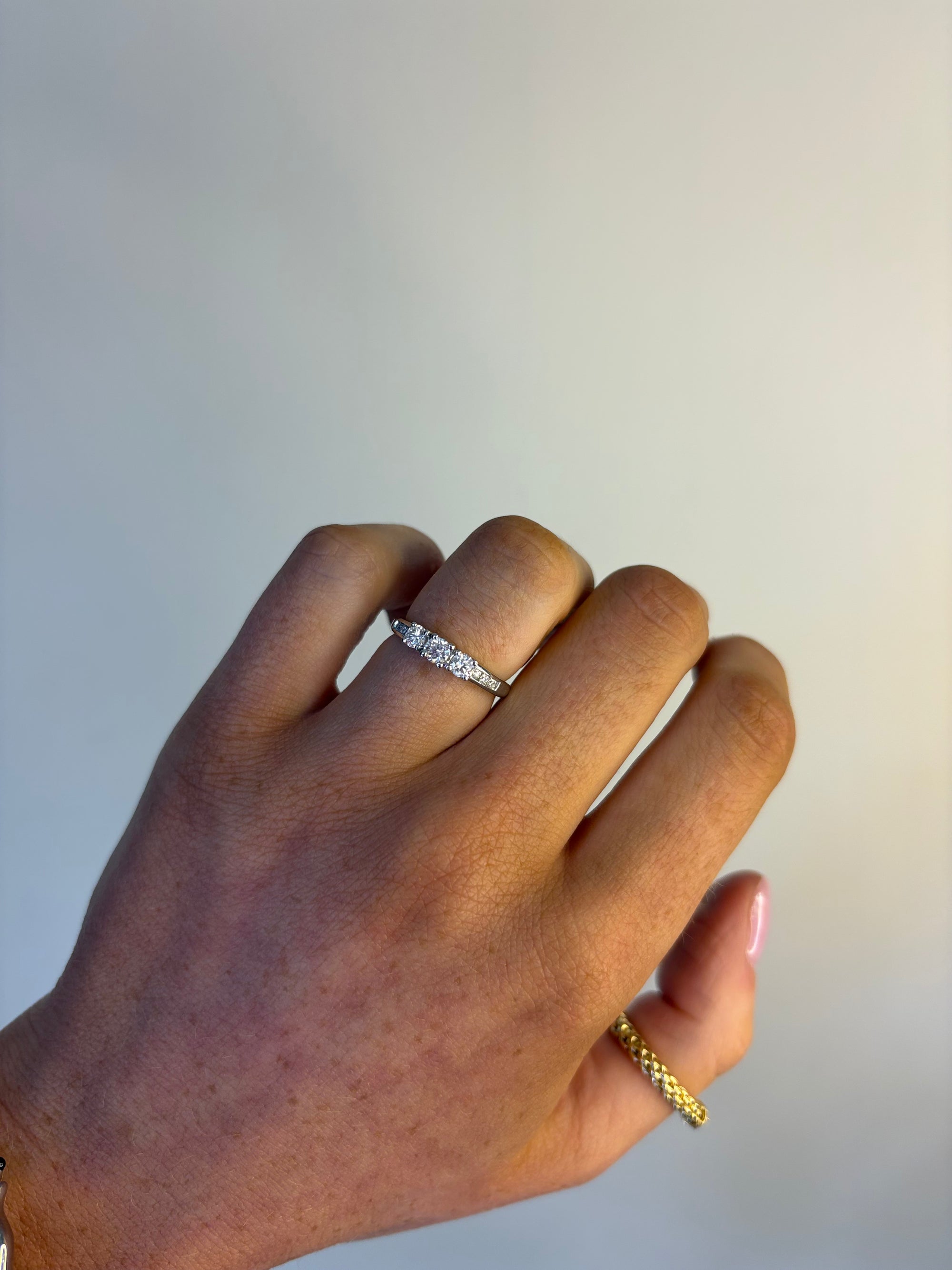 Mollie - 18ct White Gold Three Stone Earth Grown Diamond Ring