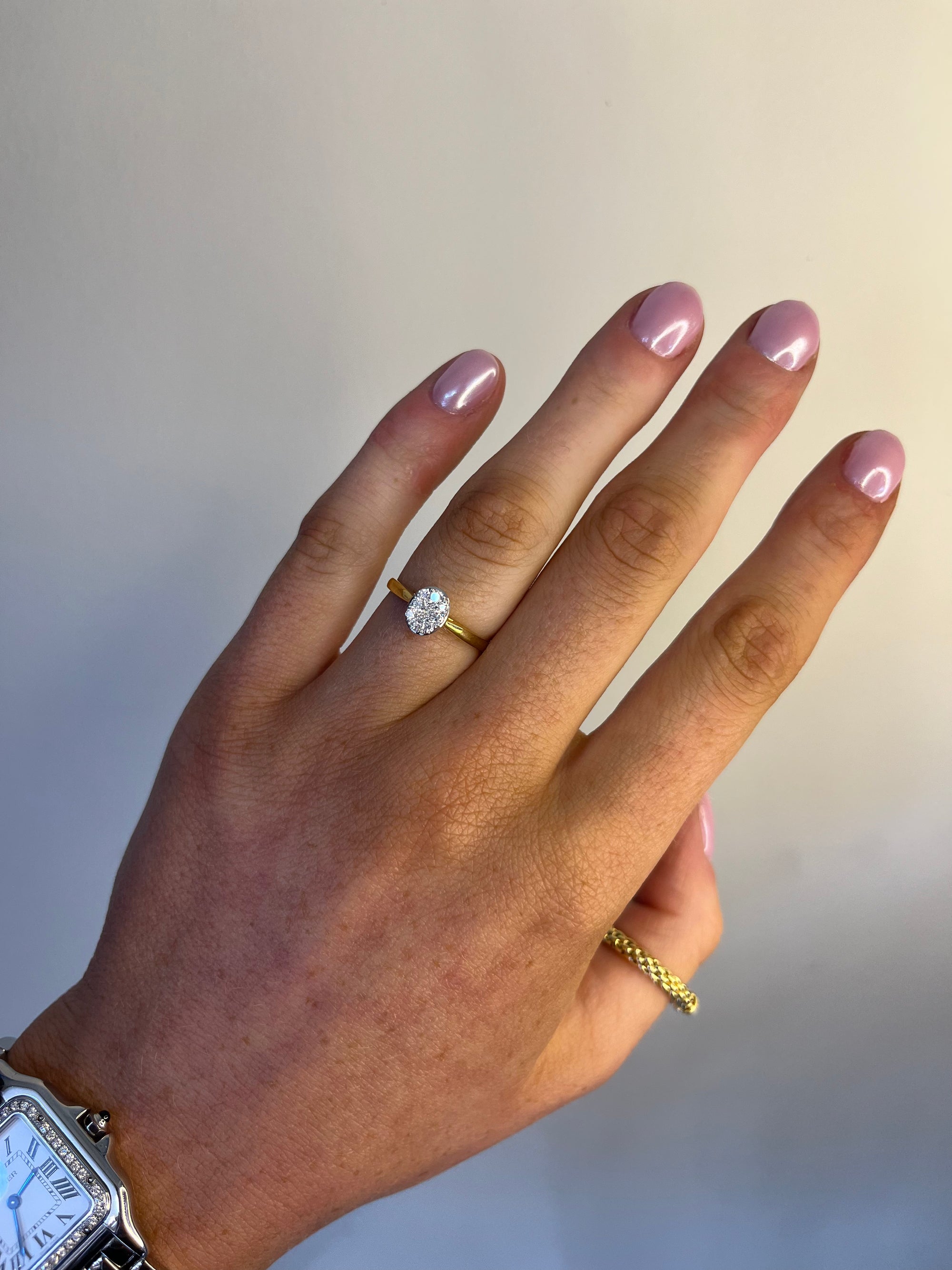 Millie - Yellow Gold Oval Cluster Earth Grown Diamond Ring