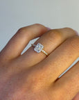 Mia - 18ct Yellow Gold Emerald Cut Halo Earth Grown Diamond Ring