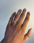Lily - Platinum Round Brilliant with Pear Side Stone Earth Grown Diamond Ring
