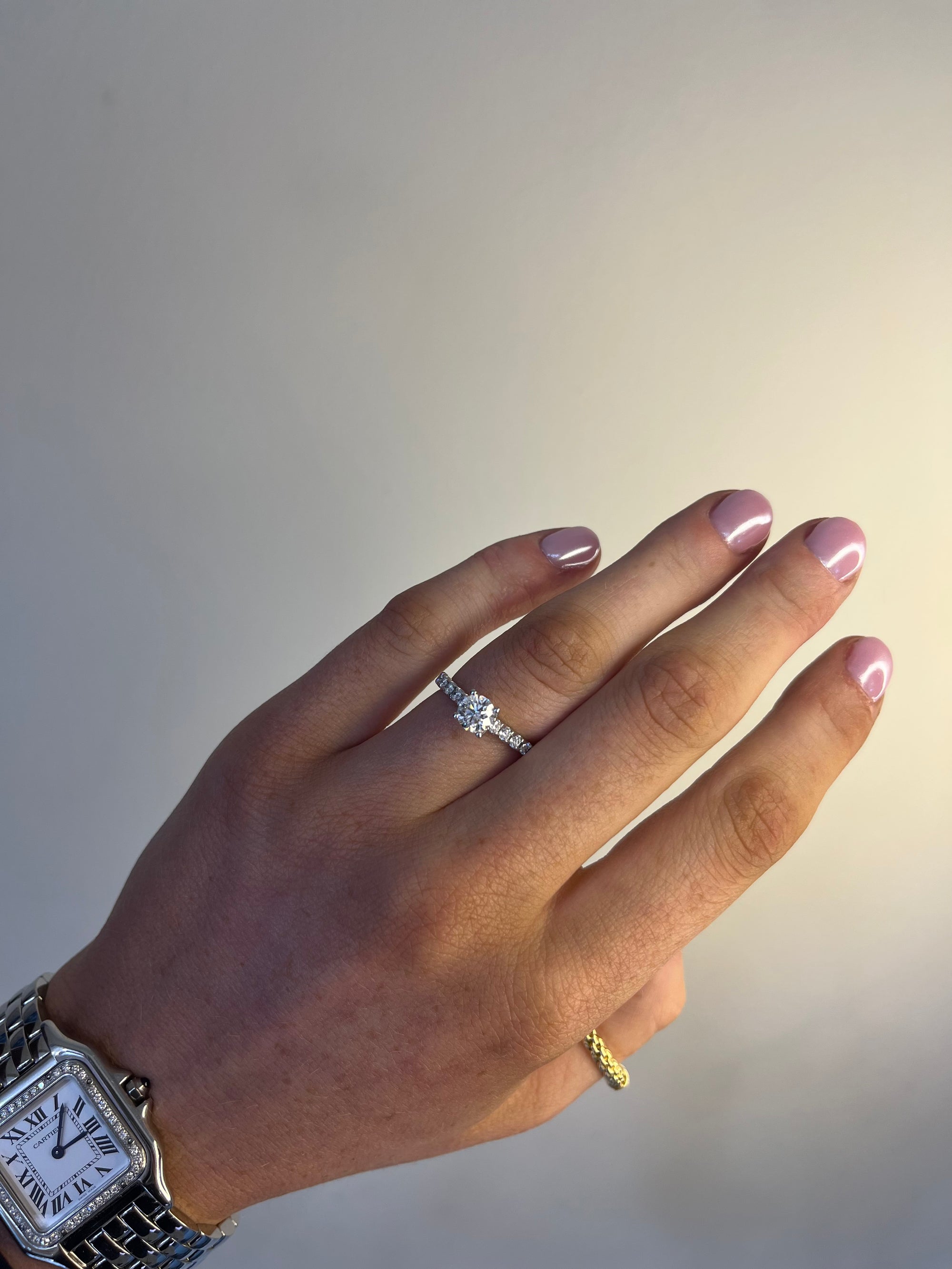 Sophia - 18ct White Round Brilliant Pavé Set Earth Grown Diamond Ring