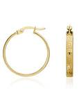 9ct Yellow Gold Round Greek Hoops