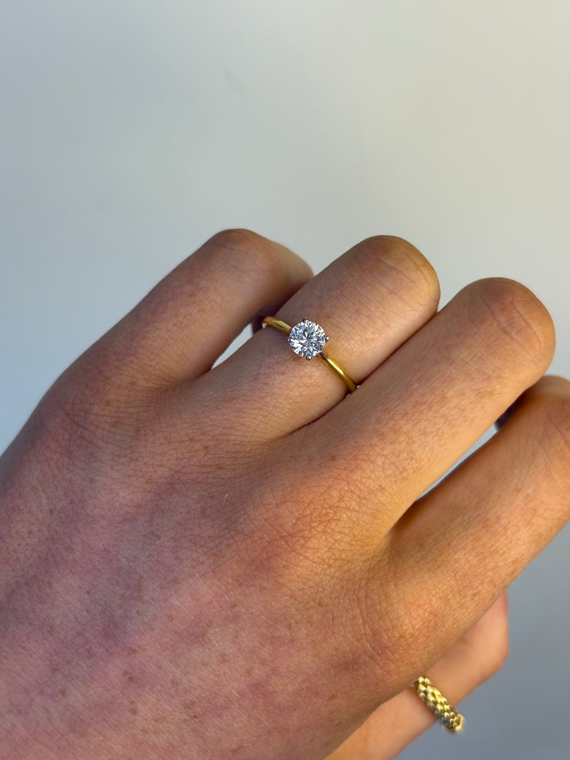 Grace - 18ct Yellow Gold .64ct Solitaire Earth Grown Diamond Ring