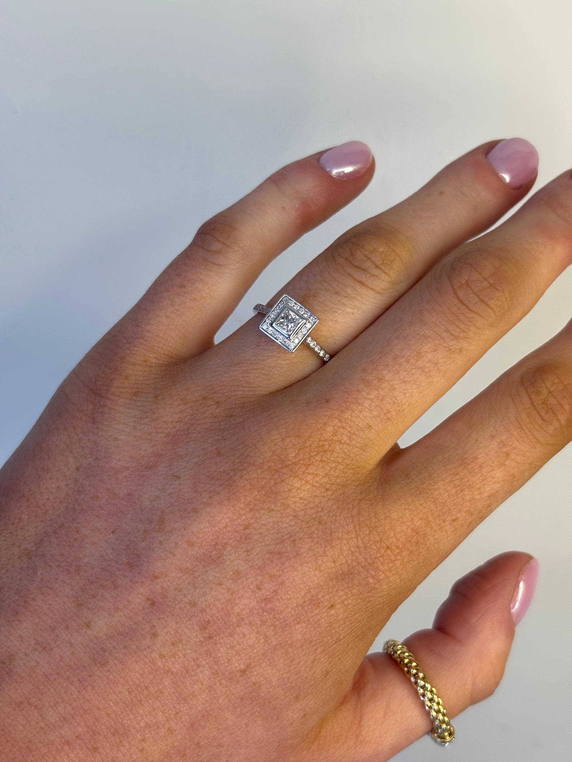 Elma - 18ct White Gold Princess Cut Earth Grown Diamond Ring