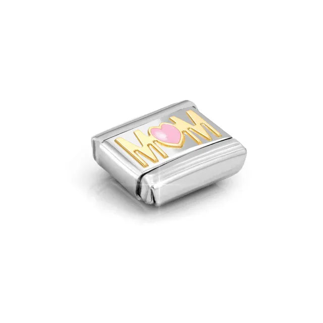 COMPOSABLE LINK, YELLOW GOLD MOM, HEART