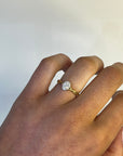 Moya - Yellow Gold Earth Grown Oval Twist Halo Diamond Ring