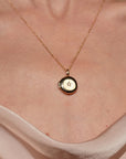 Little Moment Round Locket Necklace with CZ Star