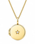 Little Moment Round Locket Necklace with CZ Star