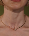 Tranquility Snake Chain Necklace Bezel Set CZ