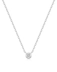 Silver Round Solitaire Cubic Zirconia Necklace