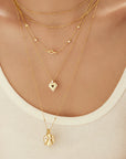 Gold Geometric Satellite Necklace