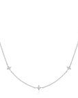 Silver Stars Station Necklace
