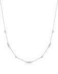 Silver Sparkling Bezel Cubic Zirconia Station Necklace
