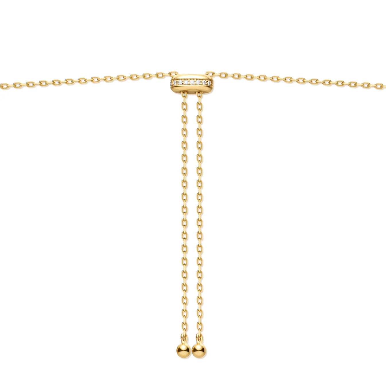 Gold Bezel Cubic Zirconia Station Necklace