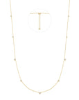 Gold Bezel Cubic Zirconia Station Necklace