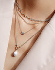 Silver Paper Clip Chain Necklace