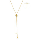 Gold Twisted Rope Lariat Necklace
