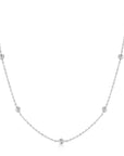 Silver Classic Bezel-Set Station Necklace