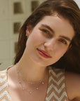 Silver Molten Bezel-Set Droplet Station Necklace
