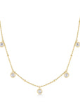 Gold Molten Bezel-Set Droplet Station Necklace
