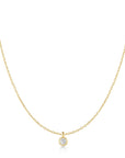 Gold Classic Bezel-Set Solitaire Necklace