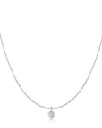 Silver Classic Bezel-Set Solitaire Necklace
