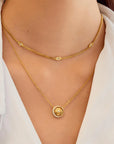 Gold Evil Eye Station Necklace