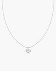 Silver Bezel Organic Pebble Necklace