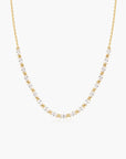 Gold Half-Bezel Oval Half-Tennis Necklace